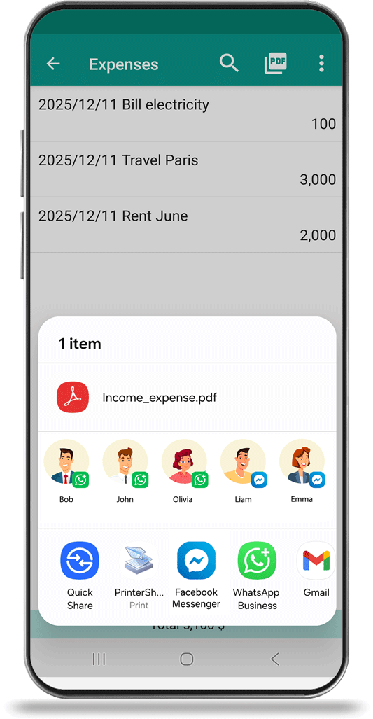 export and share data as PDF