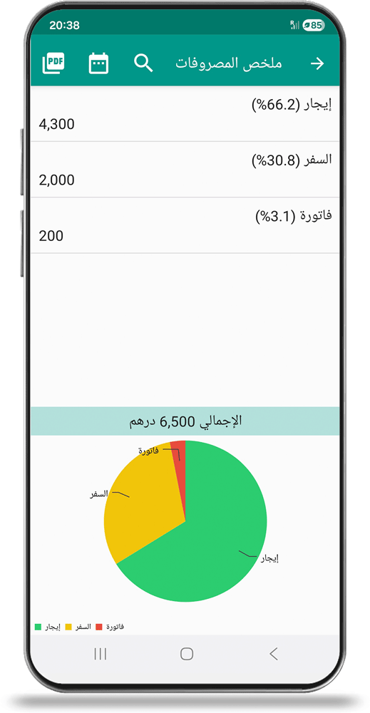 تقارير المحاسبة اليومية على شكل مخططات ورسوم بيانية